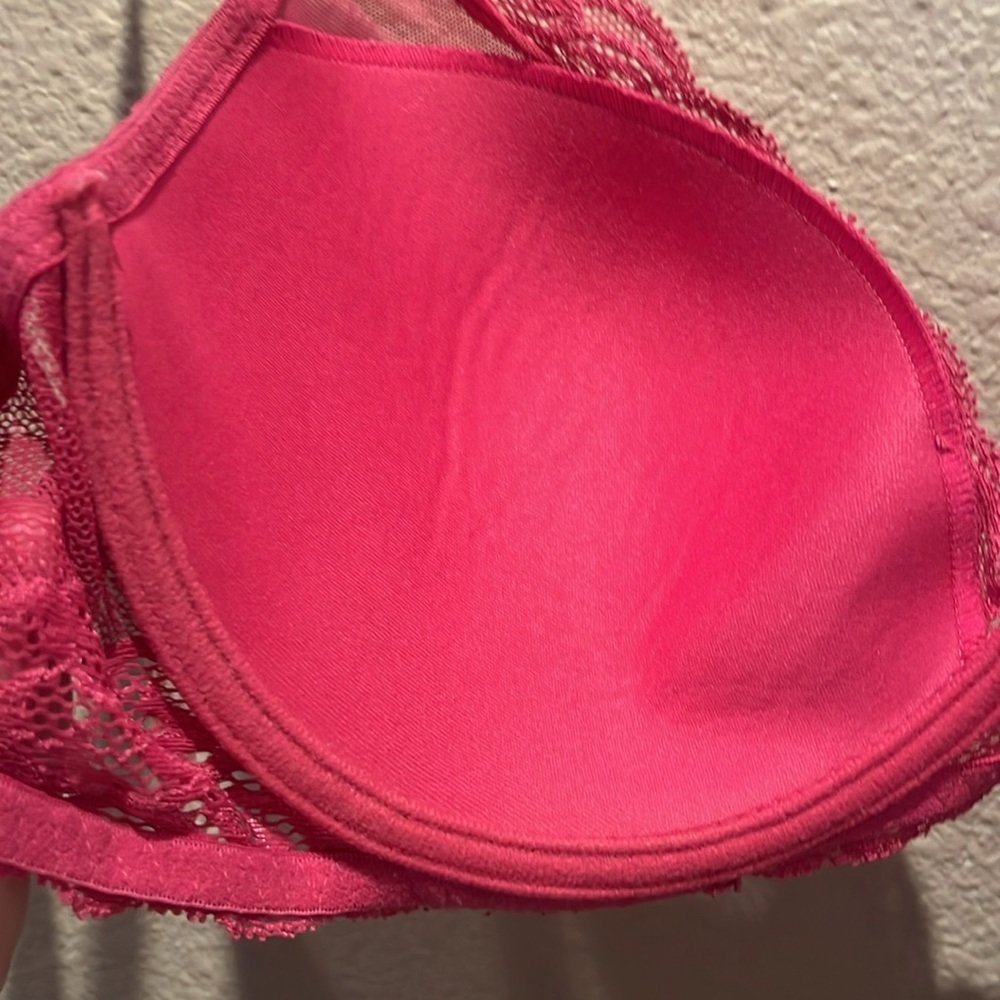 Natori Feathers Contour Bra 32DDD Fuchsia Pink Underwire - Picture 8 of 11